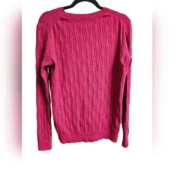 Banana Republic Filpucci Sweater Cable Knit Wool Cashmere Blend Size XL Maroon - Picture 2 of 9